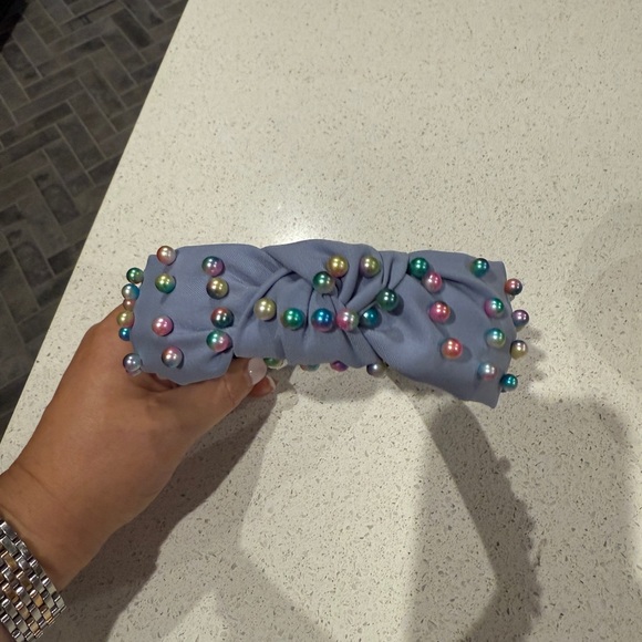 Source Unknown Periwinkle Headband with Multicolor Pearls - Picture 1 of 4